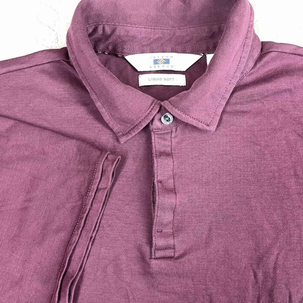 Joseph Abboud Polo Shirt Mens XL Purple Liquid Soft Cotton